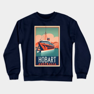 A Vintage Travel Art of Hobart - Australia Crewneck Sweatshirt